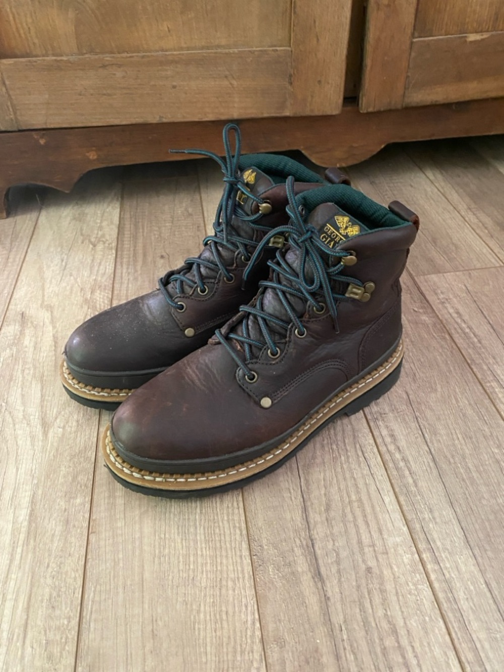 Georgia Boot Dark Brown Leather Men's Work Boots